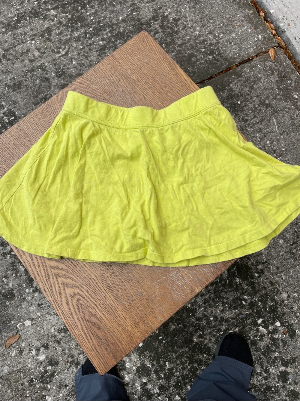 1988 Place Lime  Flared Skirt with Shorts- Lightweight Casual